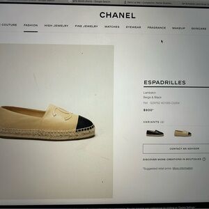 Classic Chanel espadrilles. Super comfortable and in excellent condition.